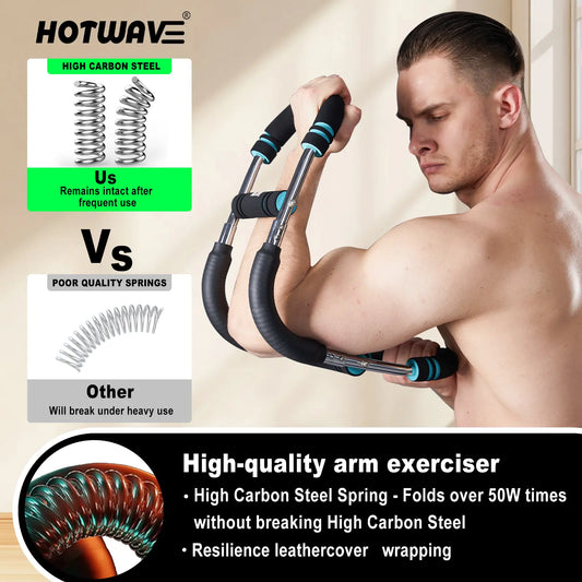 HOTWAVE Adjustable Arm & Chest Trainer – Portable Spring Resistance Strength Training Equipment for Upper Body Workouts
