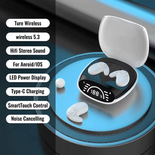 Bluetooth 5.3 AI Translation Earbuds – Wireless Noise-Reduction Headphones Supporting 135 Languages | HiFi Sleep & Travel Earphones