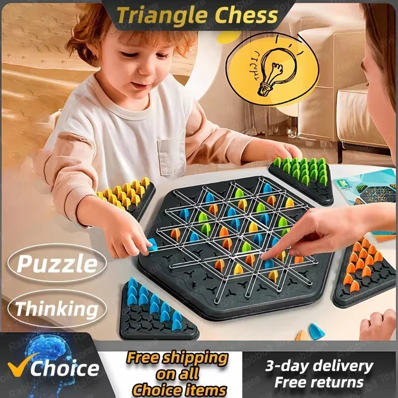 Geometry Chain Chess Puzzle – Triangle Desktop Game for Family Fun & Thinking Skills Training