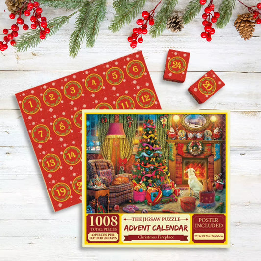 Christmas Puzzle Advent Calendar 2024 – 1008-Piece Festival-Themed Countdown Puzzle for Holiday Home Décor