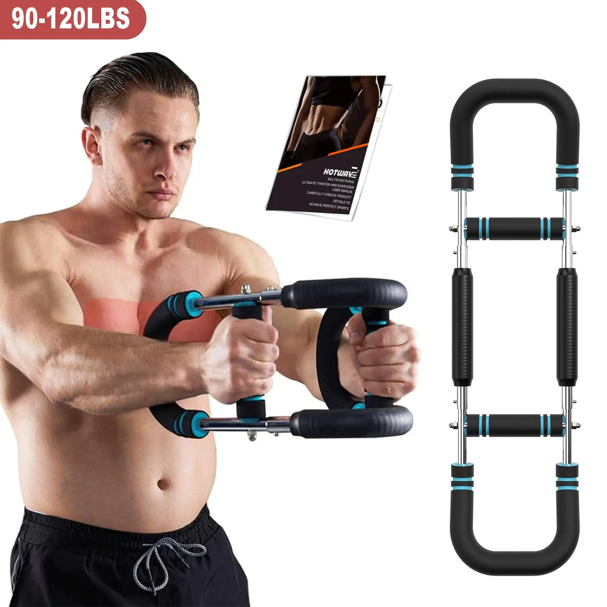 HOTWAVE Adjustable Arm & Chest Trainer – Portable Spring Resistance Strength Training Equipment for Upper Body Workouts