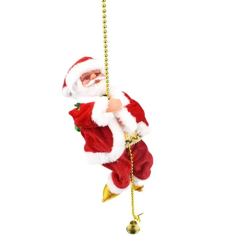 Electric Climbing Santa Claus – Animated Musical Christmas Ornament with Beads Chain Movement
