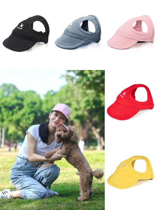 Adjustable Pet Dog Baseball Hat – Cute Sun Cap with Ear Holes for Outdoor Sports & Travel