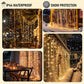 300-LED Curtain Fairy String Lights – 8 Lighting Modes for Christmas, Weddings, Parties & Garden Decorations