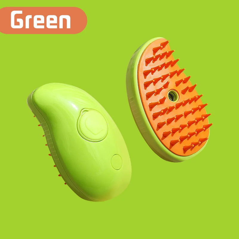 Paw-Shaped Electric Pet Massage & Grooming Brush – Steam Spray Comb for Cats & Dogs