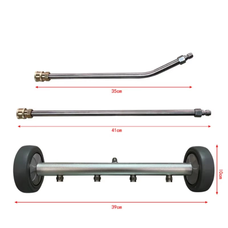 5000 PSI High-Pressure Car Undercarriage Washer – 16-Inch Water Broom with 2 Extension Rods for Chassis Cleaning