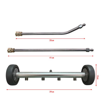 5000 PSI High-Pressure Car Undercarriage Washer – 16-Inch Water Broom with 2 Extension Rods for Chassis Cleaning