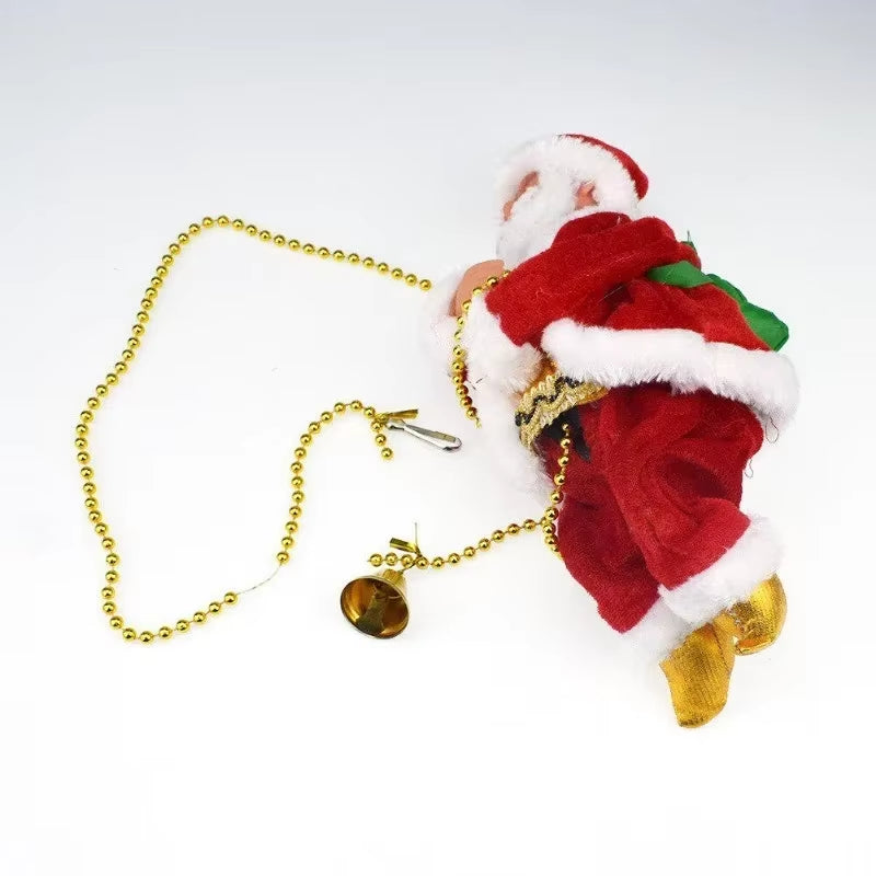 Electric Climbing Santa Claus – Animated Musical Christmas Ornament with Beads Chain Movement