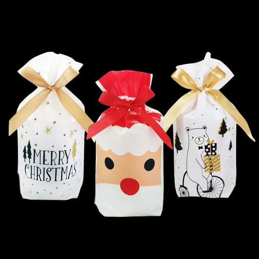 Christmas Gift Bags – Santa Claus Candy Bags for Presents & Holiday Decorations