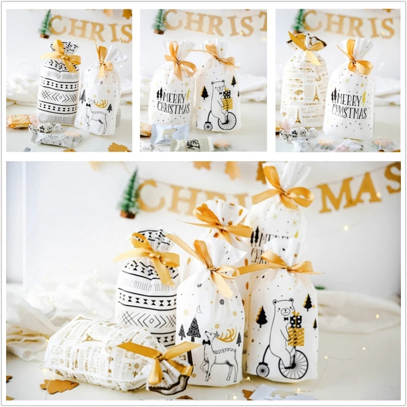 Christmas Gift Bags – Santa Claus Candy Bags for Presents & Holiday Decorations