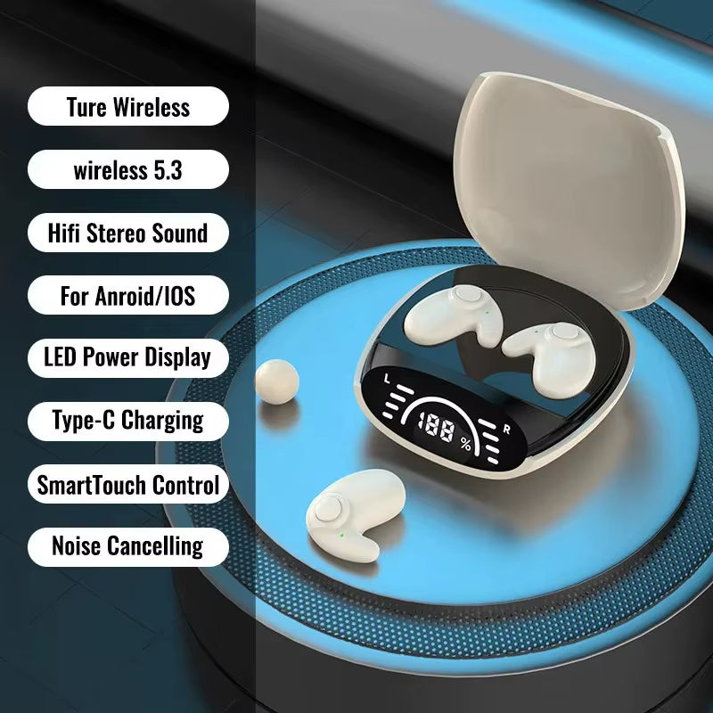 Bluetooth 5.3 AI Translation Earbuds – Wireless Noise-Reduction Headphones Supporting 135 Languages | HiFi Sleep & Travel Earphones