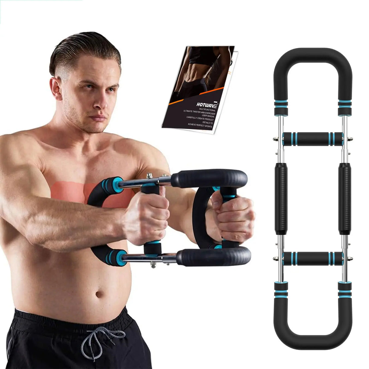 HOTWAVE Adjustable Arm & Chest Trainer – Portable Spring Resistance Strength Training Equipment for Upper Body Workouts