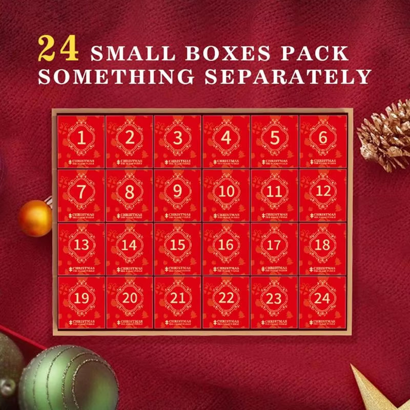 Christmas Puzzle Advent Calendar – 24-Day Countdown with 1008-Piece Jigsaw Puzzle & Blind Gift Box – Perfect Stocking Stuffer