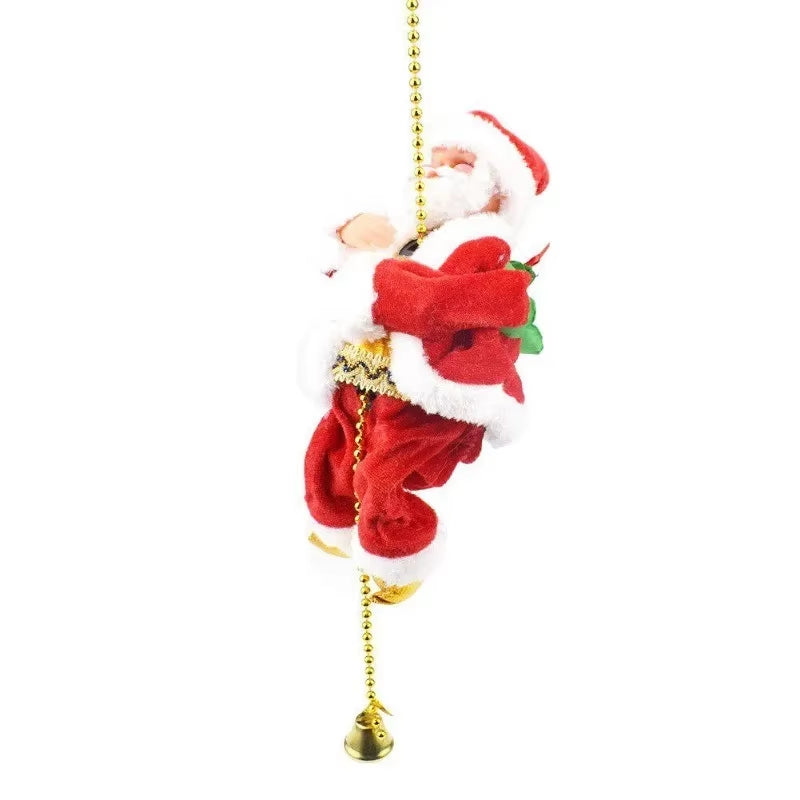 Electric Climbing Santa Claus – Animated Musical Christmas Ornament with Beads Chain Movement