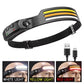 COB LED Rechargeable Headlamp – Motion Sensor Headlight with USB Charging for Camping, Fishing & Outdoor Use