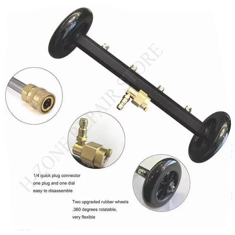 5000 PSI High-Pressure Car Undercarriage Washer – 16-Inch Water Broom with 2 Extension Rods for Chassis Cleaning