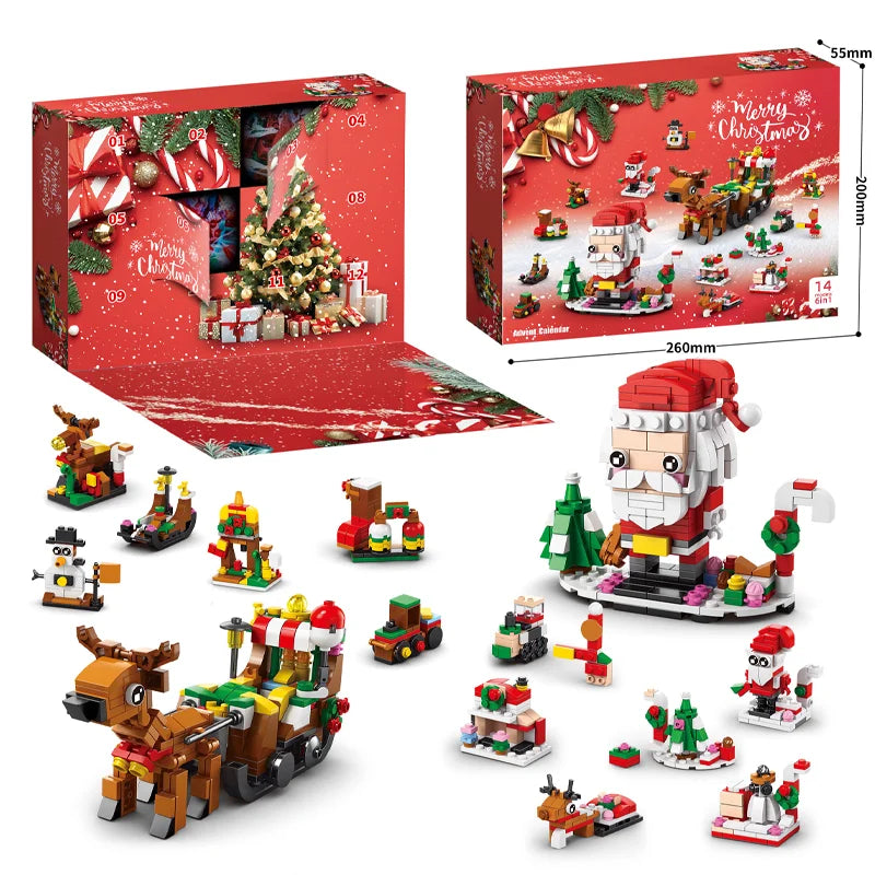 Christmas Building Blocks Set – DIY Advent Calendar Kit for Kids (Ages 6+)