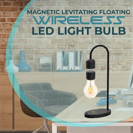 Magnetic Levitating Floating LED Light Bulb with Wireless Charger – Unique Desk Lamp for Home, Office, and Gifts