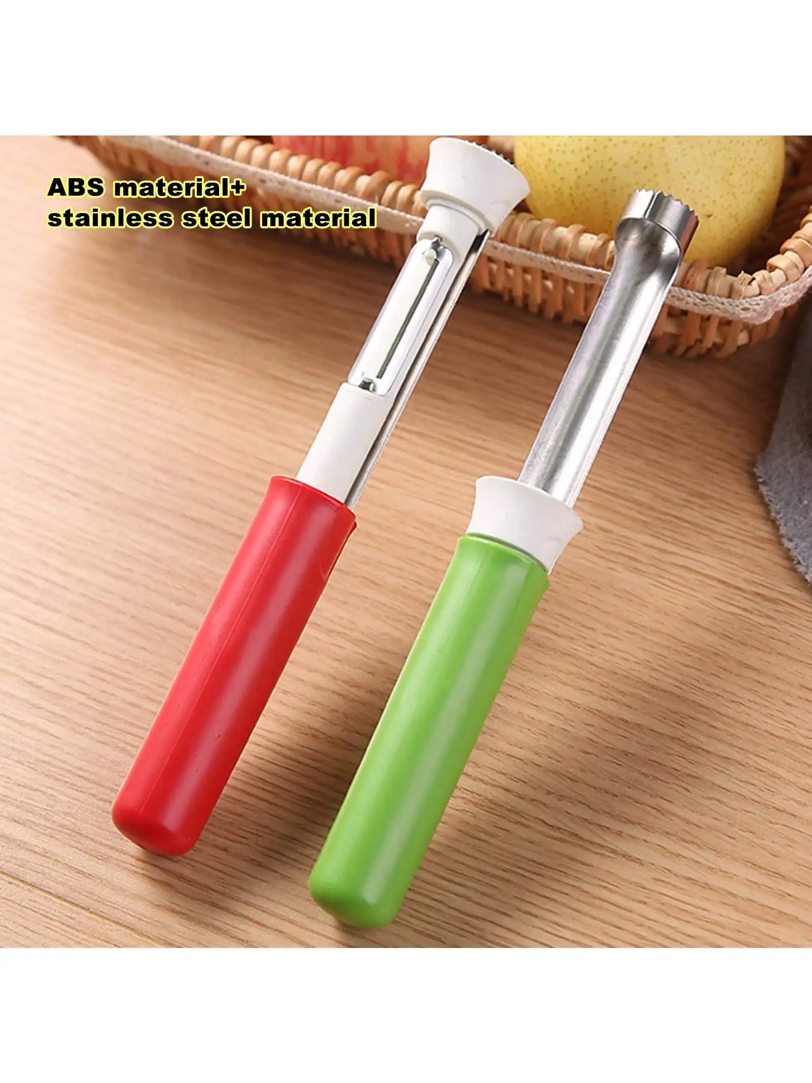 2-in-1 Stainless Steel Fruit Corer & Peeler – Apple, Pear, and Vegetable Seed Remover Kitchen Gadget