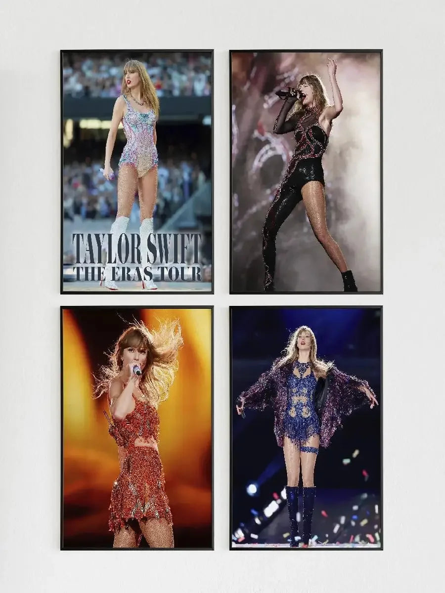 Taylor Swift The Eras Tour Canvas Wall Art – Modern Pop Singer Poster for Bedroom Decor & Gifts