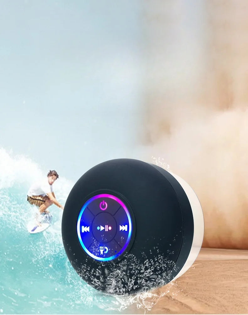 Waterproof Bluetooth Shower Speaker – Mini Portable Wireless Speaker with Suction Cup for Bathroom, Outdoors & Sports