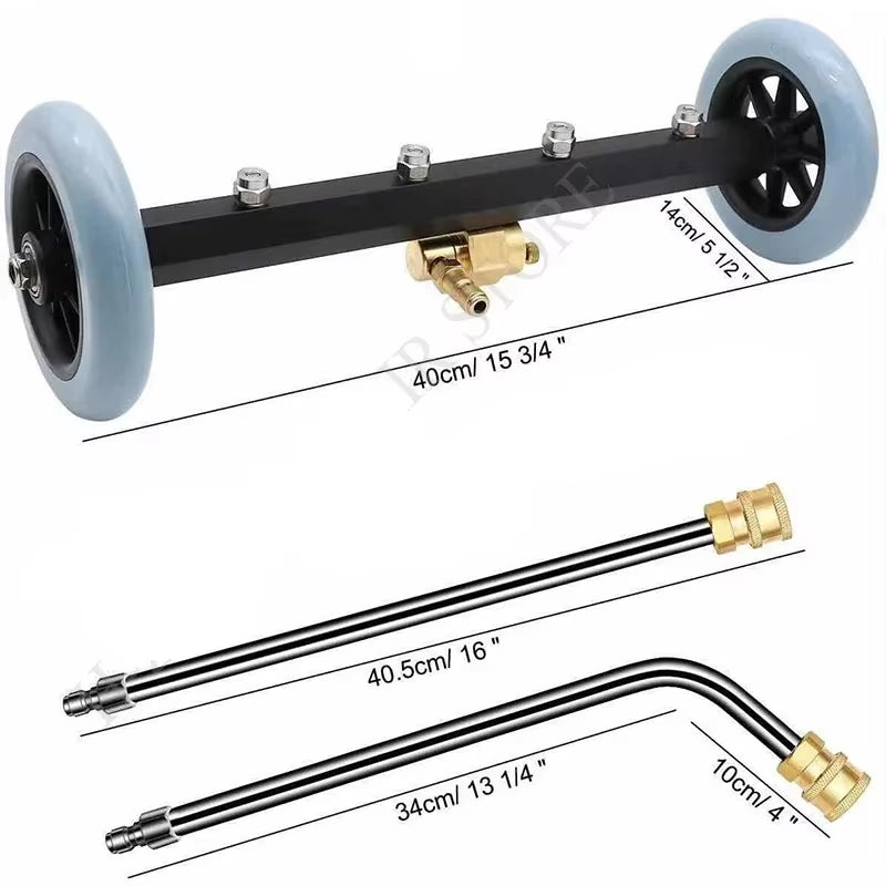 5000 PSI High-Pressure Car Undercarriage Washer – 16-Inch Water Broom with 2 Extension Rods for Chassis Cleaning