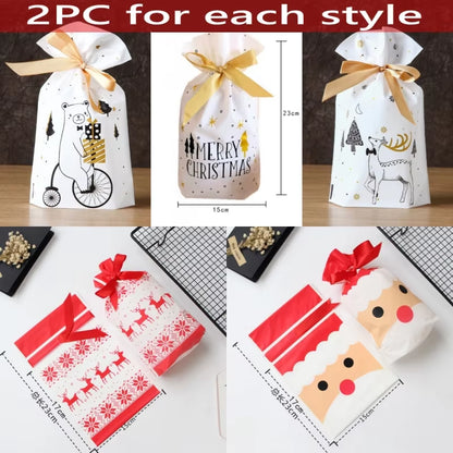 Christmas Gift Bags – Santa Claus Candy Bags for Presents & Holiday Decorations