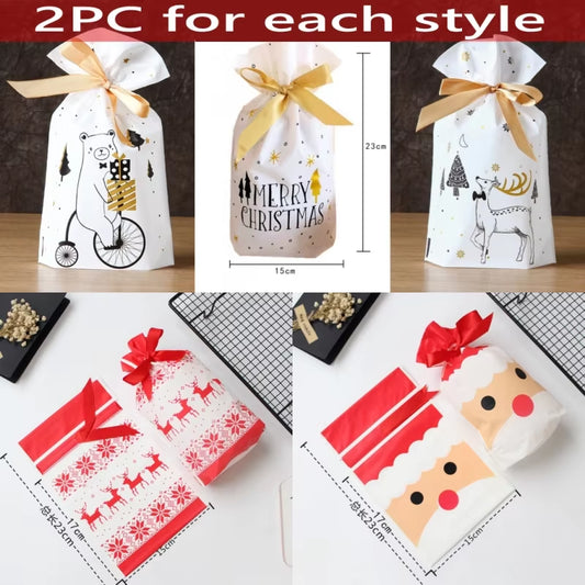 Christmas Gift Bags – Santa Claus Candy Bags for Presents & Holiday Decorations