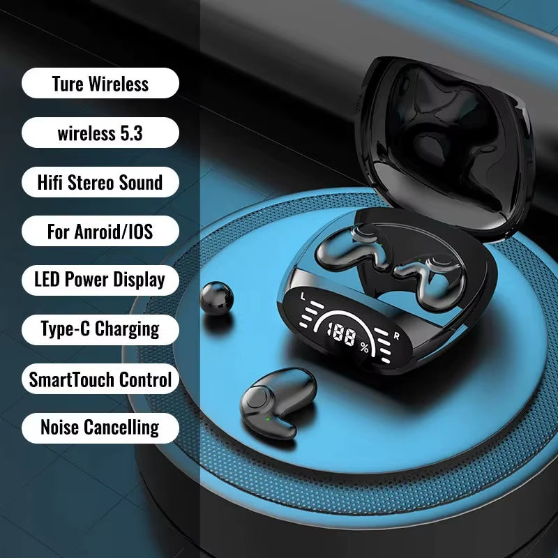 Bluetooth 5.3 AI Translation Earbuds – Wireless Noise-Reduction Headphones Supporting 135 Languages | HiFi Sleep & Travel Earphones
