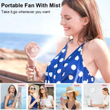 Portable Handheld Mist Fan – Rechargeable USB Mini Fan with Water Humidifier for Cooling on the Go