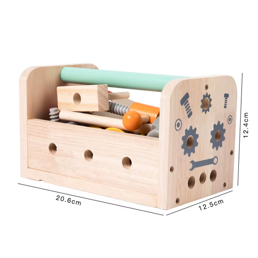 Kids Wooden Tool Bench Set – Montessori Construction Workbench Educational Toy for Boys & Girls | Perfect Christmas & Birthday Gift