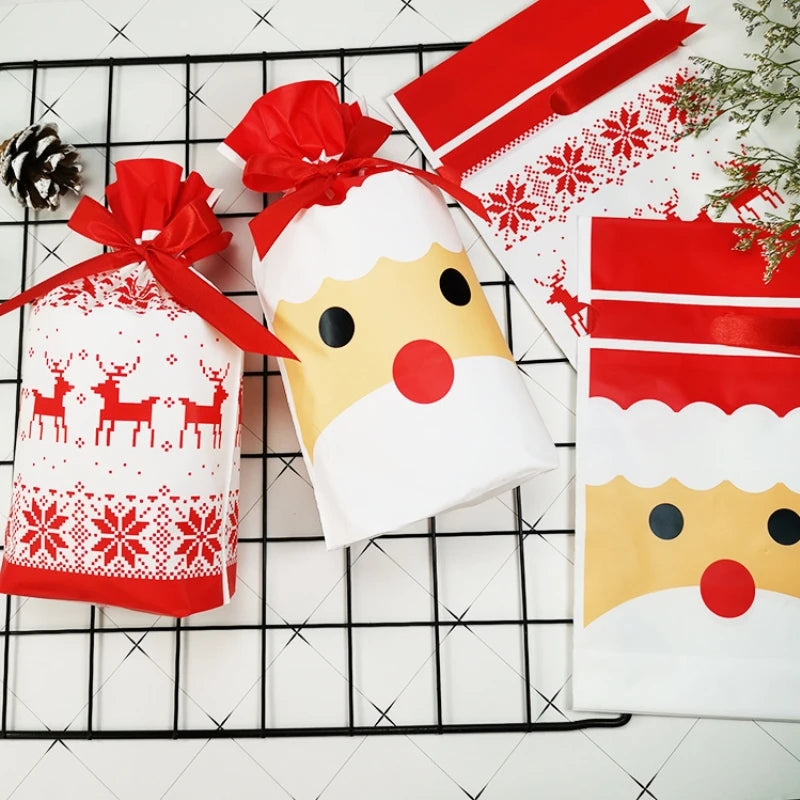 Christmas Gift Bags – Santa Claus Candy Bags for Presents & Holiday Decorations