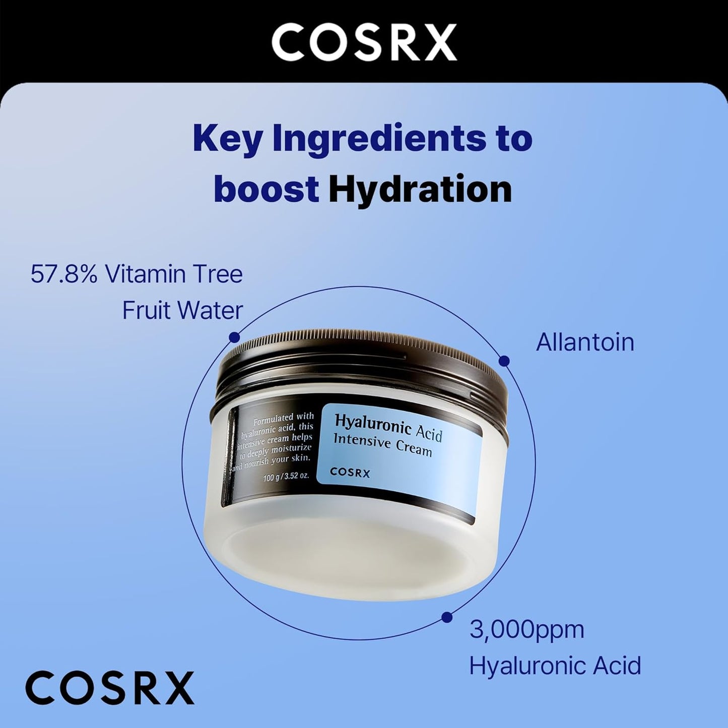 Hyaluronic Acid Intensive Cream (100g) – Anti-Wrinkle Korean Skincare | Paraben-Free & Cruelty-Free