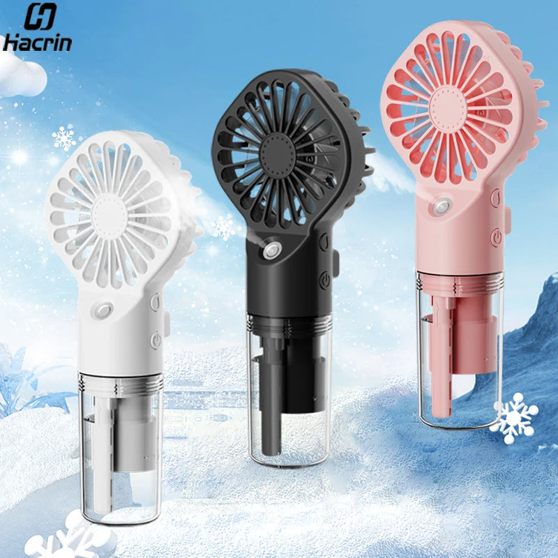 Portable Handheld Mist Fan – Rechargeable USB Mini Fan with Water Humidifier for Cooling on the Go