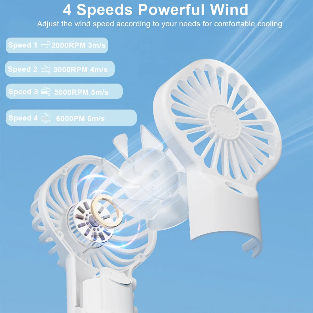 Portable Handheld Mist Fan – Rechargeable USB Mini Fan with Water Humidifier for Cooling on the Go