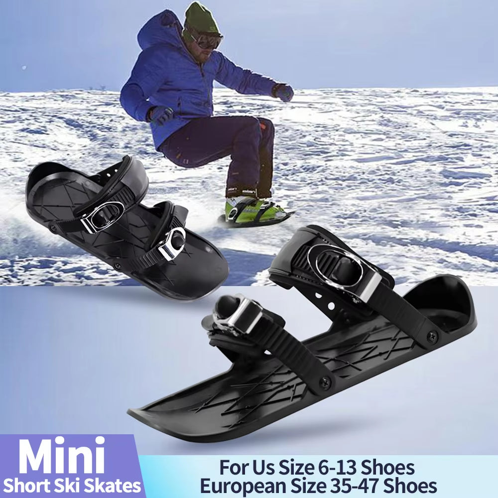 Adjustable Mini Ski Skates – Snowboard Boots for Winter Sports, Ideal for Adults