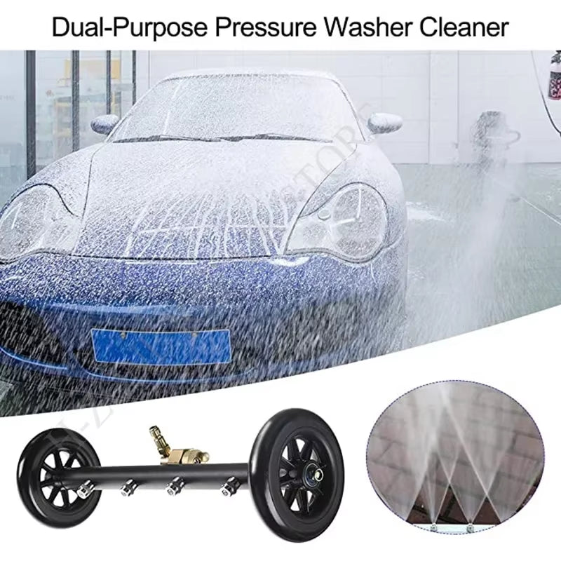 5000 PSI High-Pressure Car Undercarriage Washer – 16-Inch Water Broom with 2 Extension Rods for Chassis Cleaning